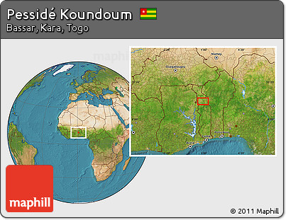 Satellite Location Map of Pessidé Koundoum