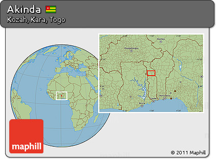 Savanna Style Location Map of Akinda