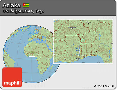 Savanna Style Location Map of Atiaka