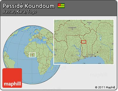 Savanna Style Location Map of Pessidé Koundoum