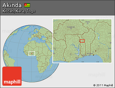 Savanna Style Location Map of Akinda
