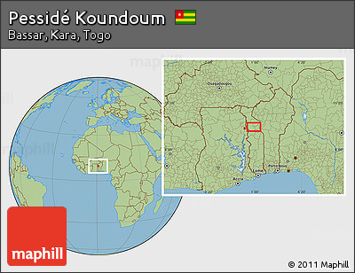 Savanna Style Location Map of Pessidé Koundoum