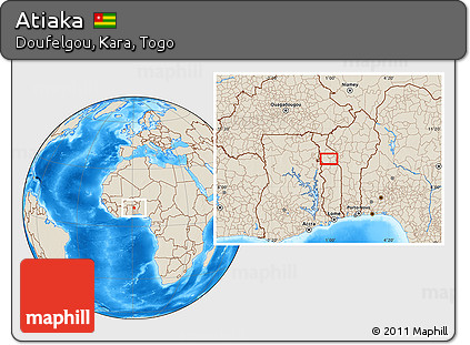 Shaded Relief Location Map of Atiaka