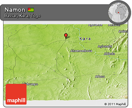 Physical Panoramic Map of Namon