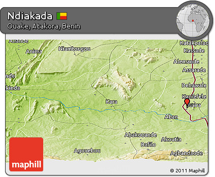 Physical Panoramic Map of Ndiakada