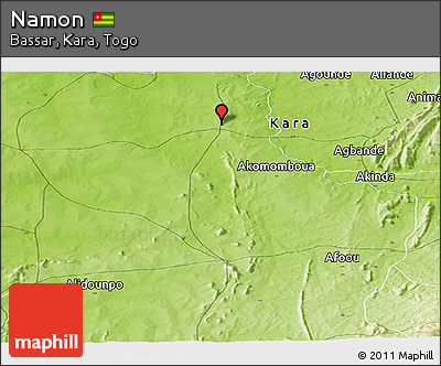 Physical Panoramic Map of Namon