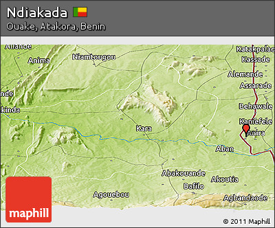Physical Panoramic Map of Ndiakada