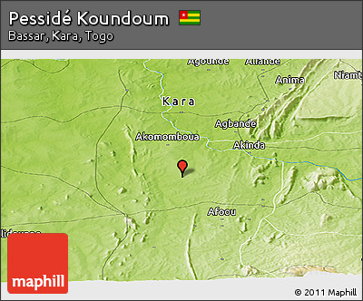 Physical Panoramic Map of Pessidé Koundoum