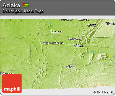 Physical Panoramic Map of Atiaka