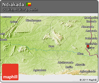 Physical Panoramic Map of Ndiakada