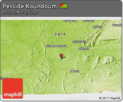 Physical Panoramic Map of Pessidé Koundoum