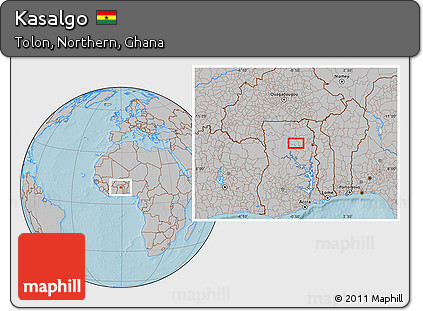 Gray Location Map of Kasalgo, hill shading