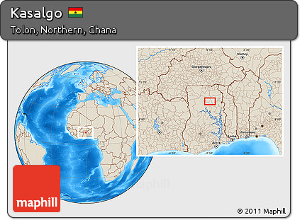 Shaded Relief Location Map of Kasalgo