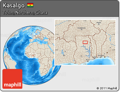 Shaded Relief Location Map of Kasalgo
