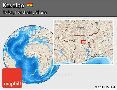 Shaded Relief Location Map of Kasalgo