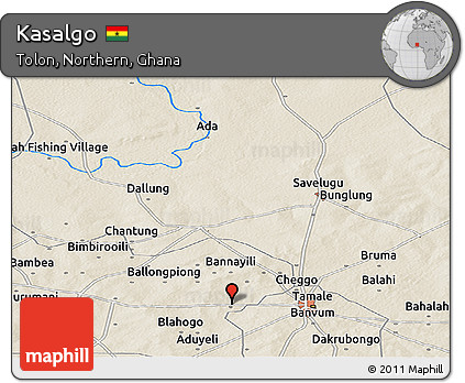 Shaded Relief Panoramic Map of Kasalgo