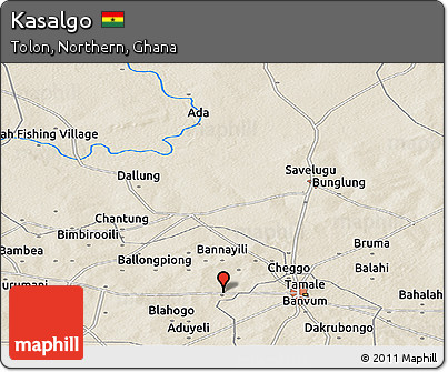 Shaded Relief Panoramic Map of Kasalgo