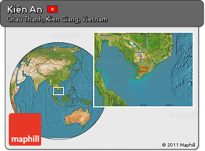 Satellite Location Map of Kiên An