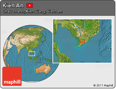 Satellite Location Map of Kiên An
