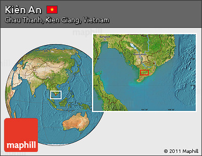 Satellite Location Map of Kiên An