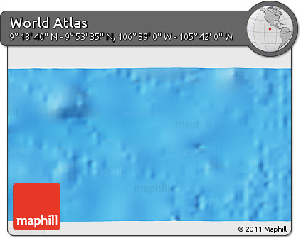 Shaded Relief 3D Map of the Area around 9° 36' 8" N, 106° 10' 30" W