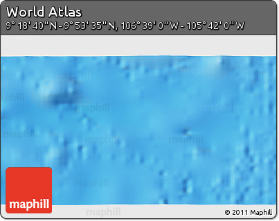 Shaded Relief 3D Map of the Area around 9° 36' 8" N, 106° 10' 30" W