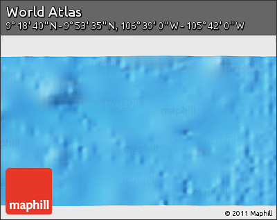 Shaded Relief 3D Map of the Area around 9° 36' 8" N, 106° 10' 30" W