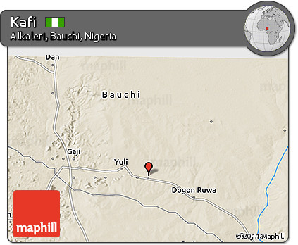Shaded Relief 3D Map of Kafi