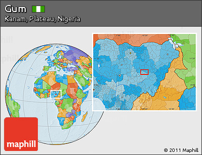 Political Location Map of Gum