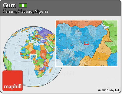 Political Location Map of Gum