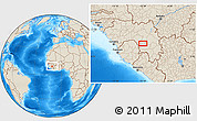 Shaded Relief Location Map of Douako