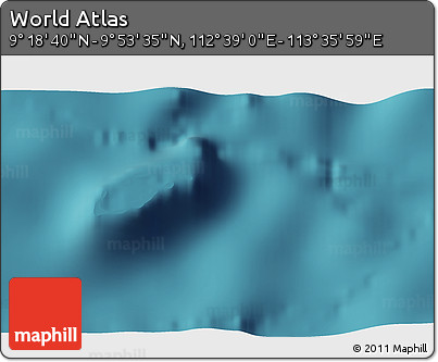 Satellite 3D Map of the Area around 9° 36' 8" N, 113° 7' 30" E
