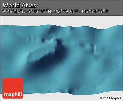 Satellite 3D Map of the Area around 9° 36' 8" N, 113° 7' 30" E