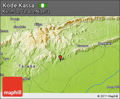 Physical 3D Map of Kode Kassa