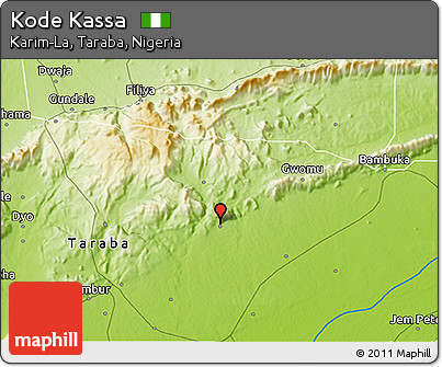 Physical 3D Map of Kode Kassa