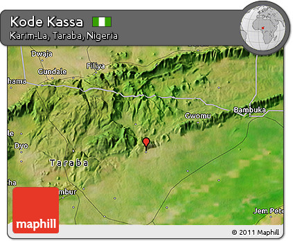 Satellite 3D Map of Kode Kassa