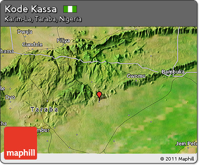 Satellite 3D Map of Kode Kassa
