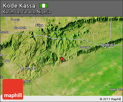 Satellite 3D Map of Kode Kassa