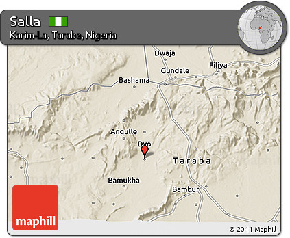 Shaded Relief 3D Map of Salla