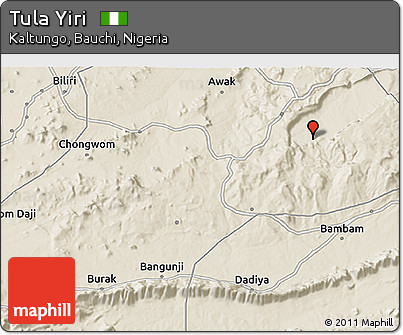 Shaded Relief 3D Map of Tula Yiri