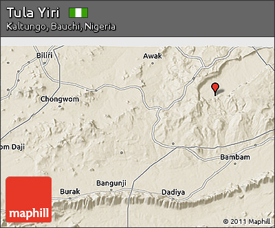 Shaded Relief 3D Map of Tula Yiri