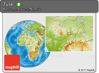 Physical Location Map of Tula