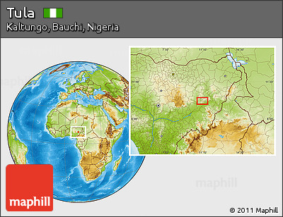 Physical Location Map of Tula