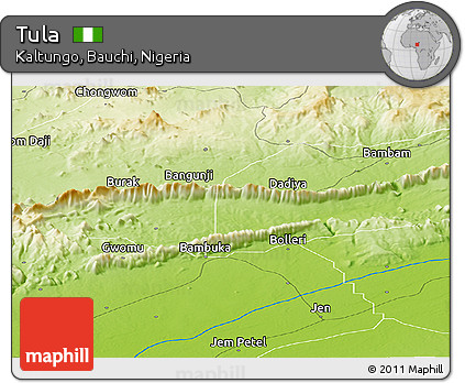 Physical Panoramic Map of Tula