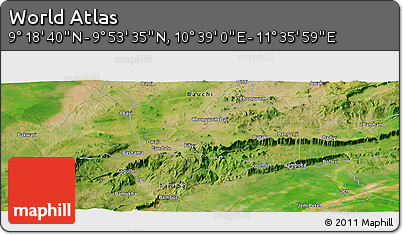 Satellite Panoramic Map of the Area around 9° 36' 8" N, 11° 7' 30" E