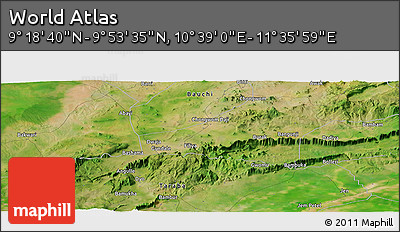 Satellite Panoramic Map of the Area around 9° 36' 8" N, 11° 7' 30" E