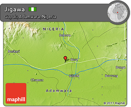 Physical 3D Map of Jigawa