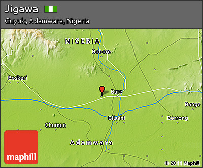 Physical 3D Map of Jigawa