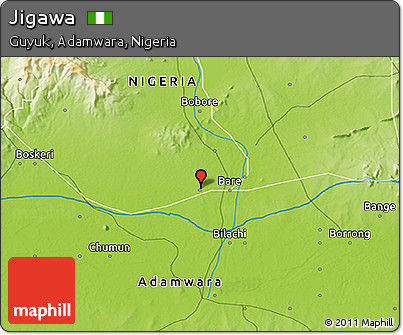 Physical 3D Map of Jigawa