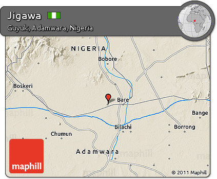 Shaded Relief 3D Map of Jigawa